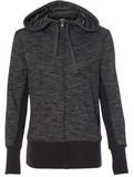 Women's Baja Stripe French Terry Full-Zip Hooded Sweatshirt Baja Black